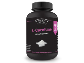 Sinew Nutrition L-Carnitine - (60 Count) 500 mg per Serving, 100% Veg, Pure & Natural Fat Burner Supplement